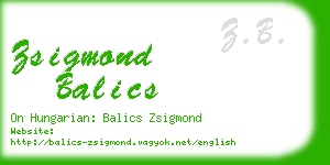 zsigmond balics business card